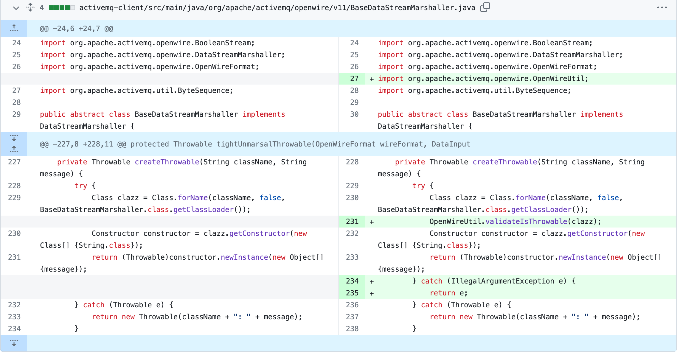 漏洞点存在createThrowable