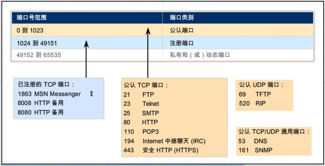 端口号,区分不同的网络服务(应用层协议)
