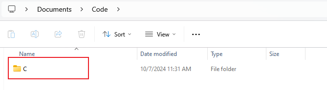 创建代码文件夹